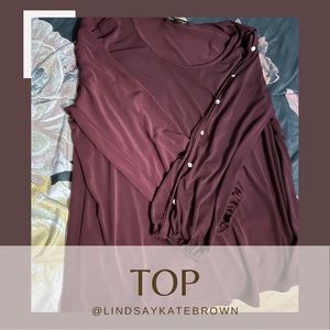 Always Indigo Long Sleeve Blouse with Arm Detail